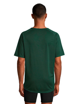 Camiseta de manga corta de poliéster transpirable Sporty color Verde Bosque