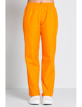 Pantalón clásico 8201 naranja con gomas para sanidad, servicios, comercio y estética